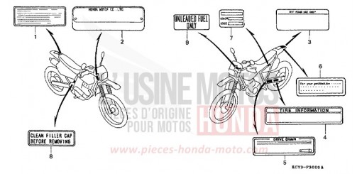 CAUTION LABEL XR400RT de 1996